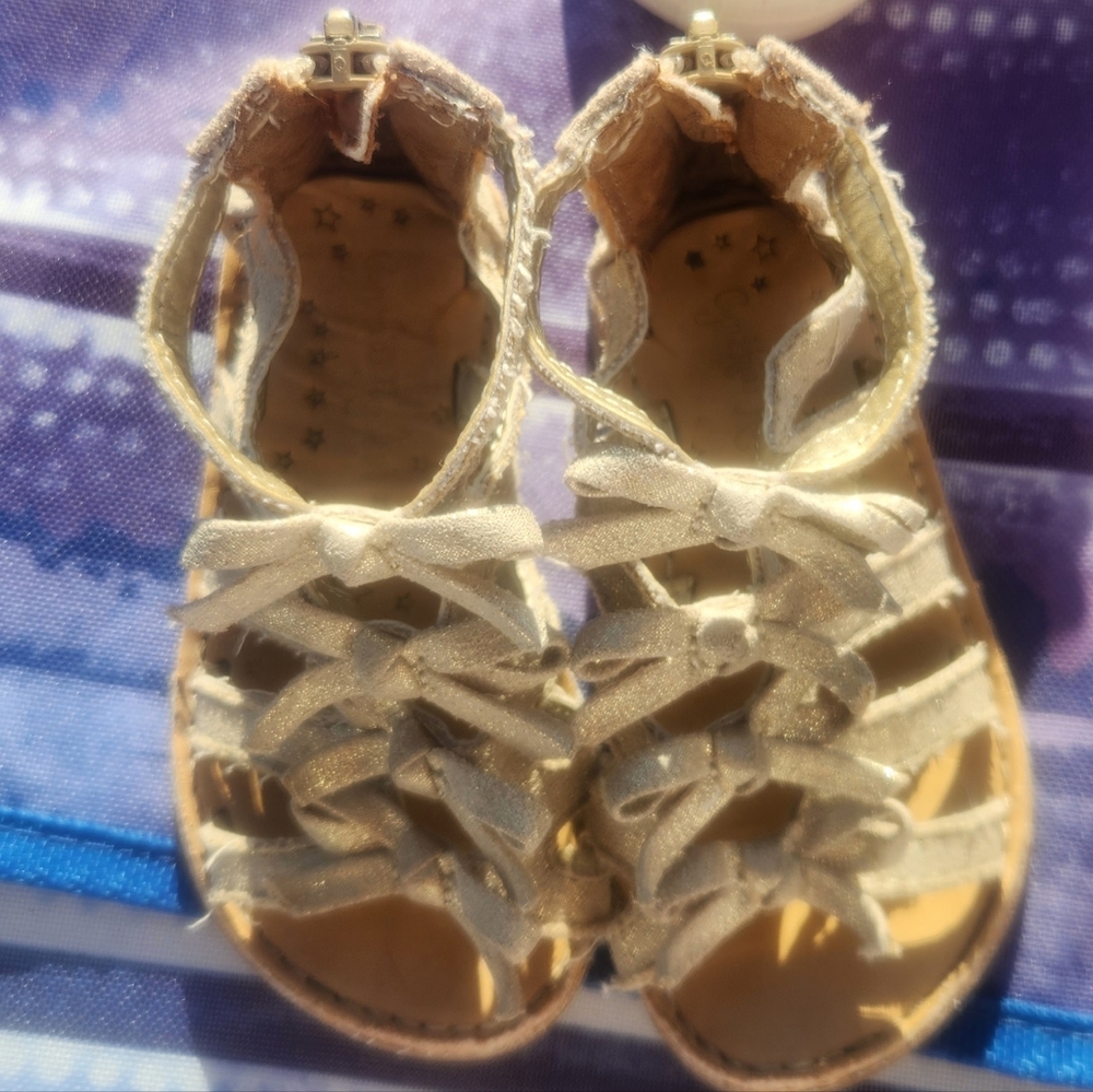 Golden Semi-Gladiator Sandals by Cynthia Rowley